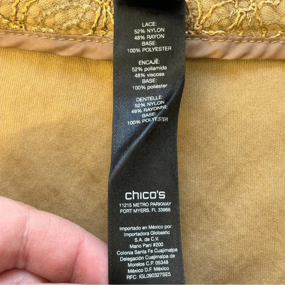 Black label by Chicos pants trousers slacks tan gold textured 0 / XS - Picture 9 of 11